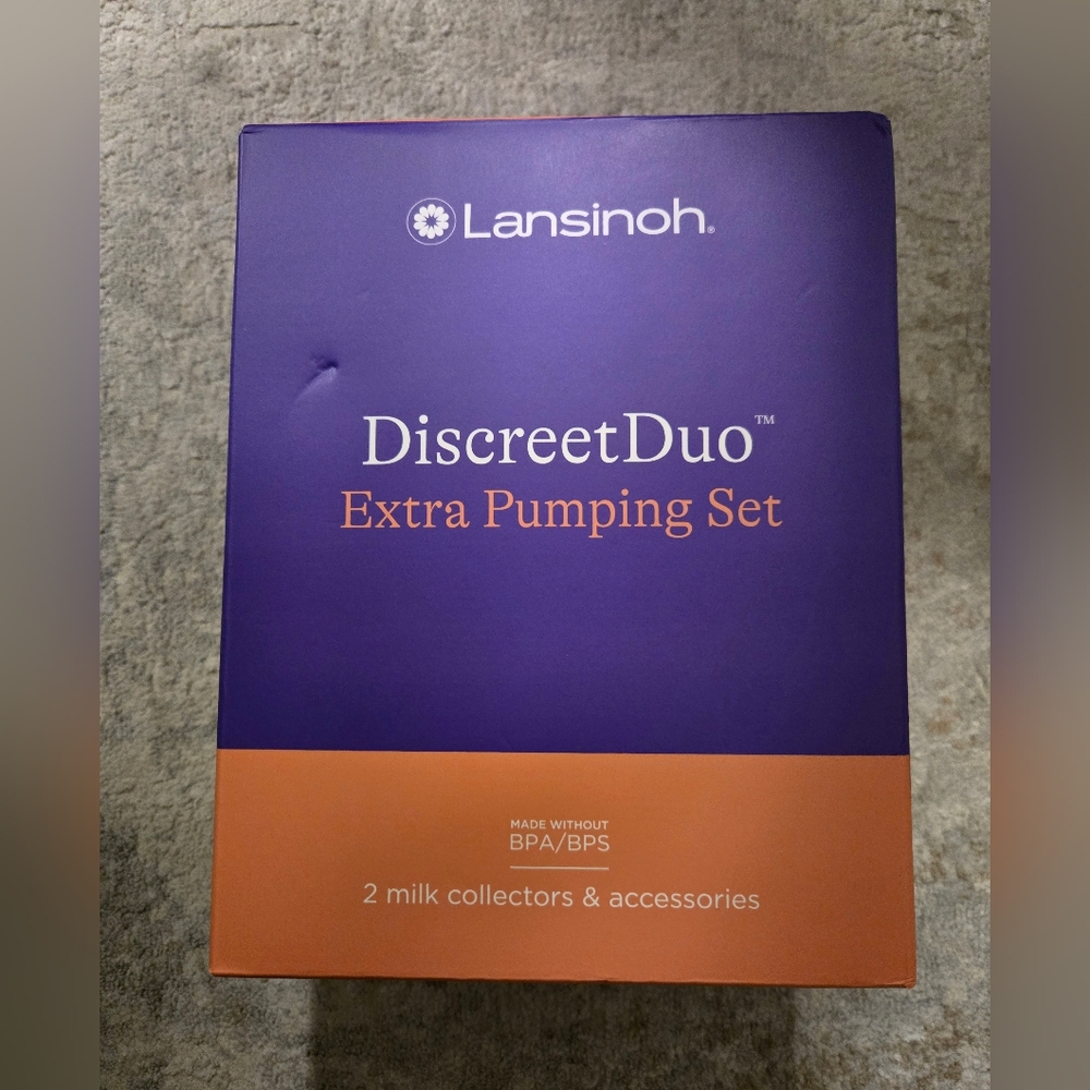 Lansinoh DiscreetDuo Extra Pumping Set - Purple and Orange